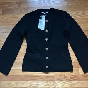 NWT THE CASHMERE PROJECT Black Chic Cardigan XS